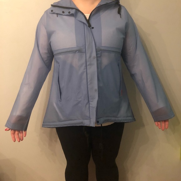 Hunter Jackets & Blazers - Hunter original blue/clear hooded raincoat jacket